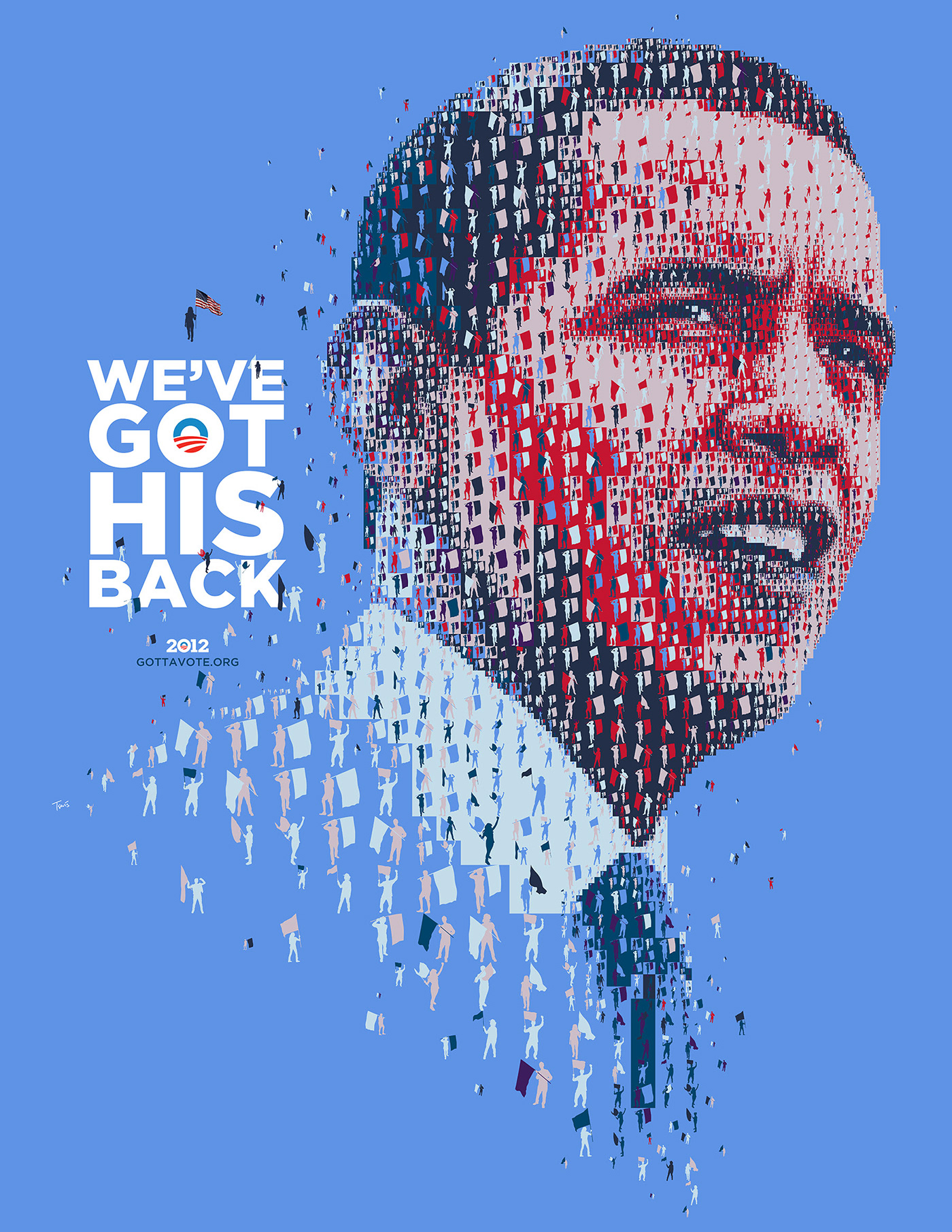 Forward 2012 democrats photomosaic gestalt Poster Design politics campaign 2012 Elections DNC White House Barack Obama