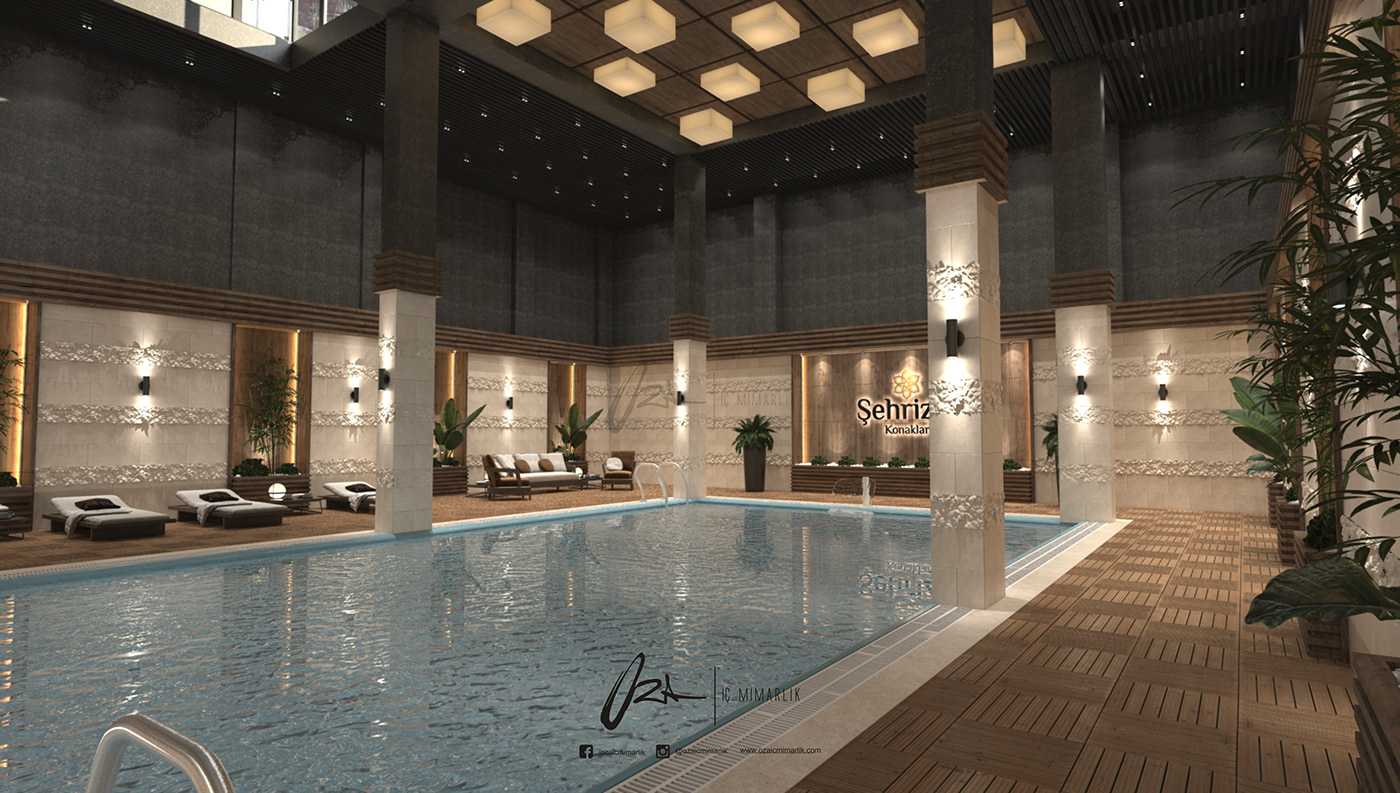 3D 3ds max architecture garden interior design  pool design Render SWIMINGPOOL visualization vray