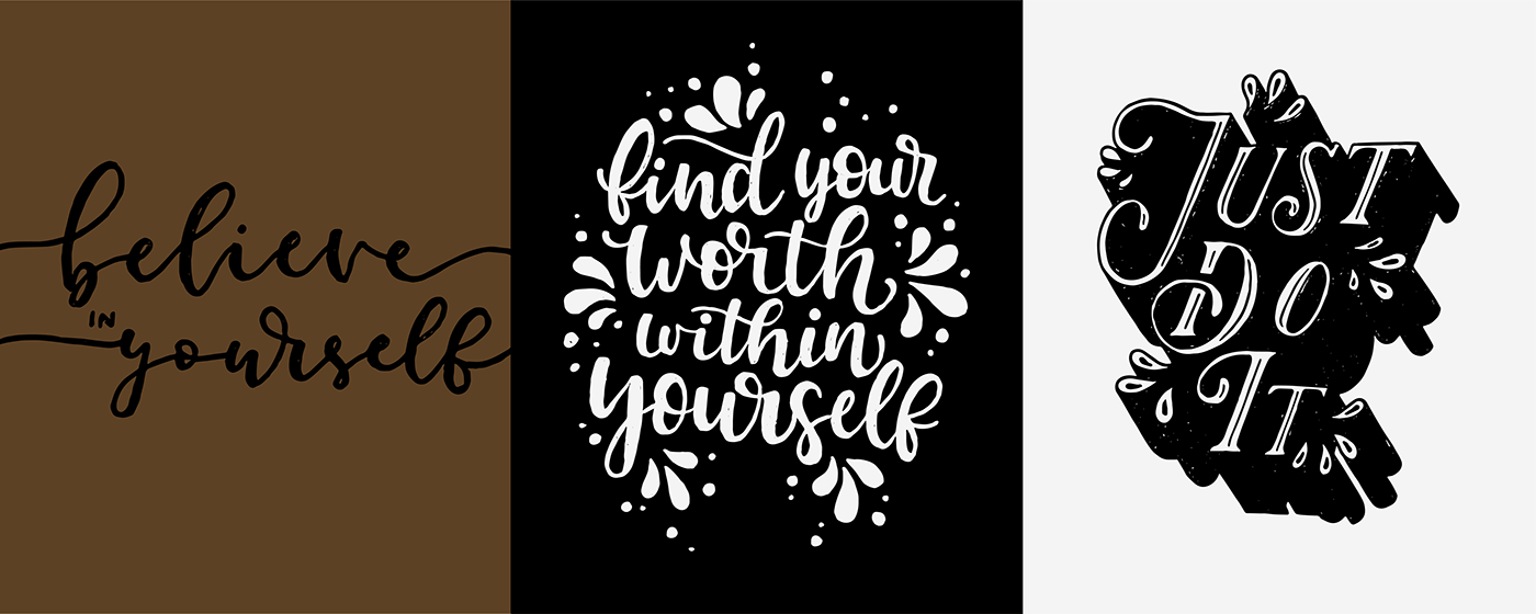 lettering typography   positive lettering positive quotes hand drawn ILLUSTRATION  graphic design 