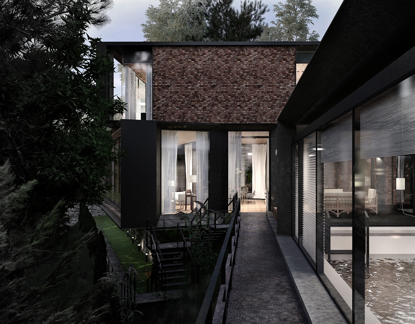 dwelling architecture Project house contemporary brick modern appartment SAOTA visualization