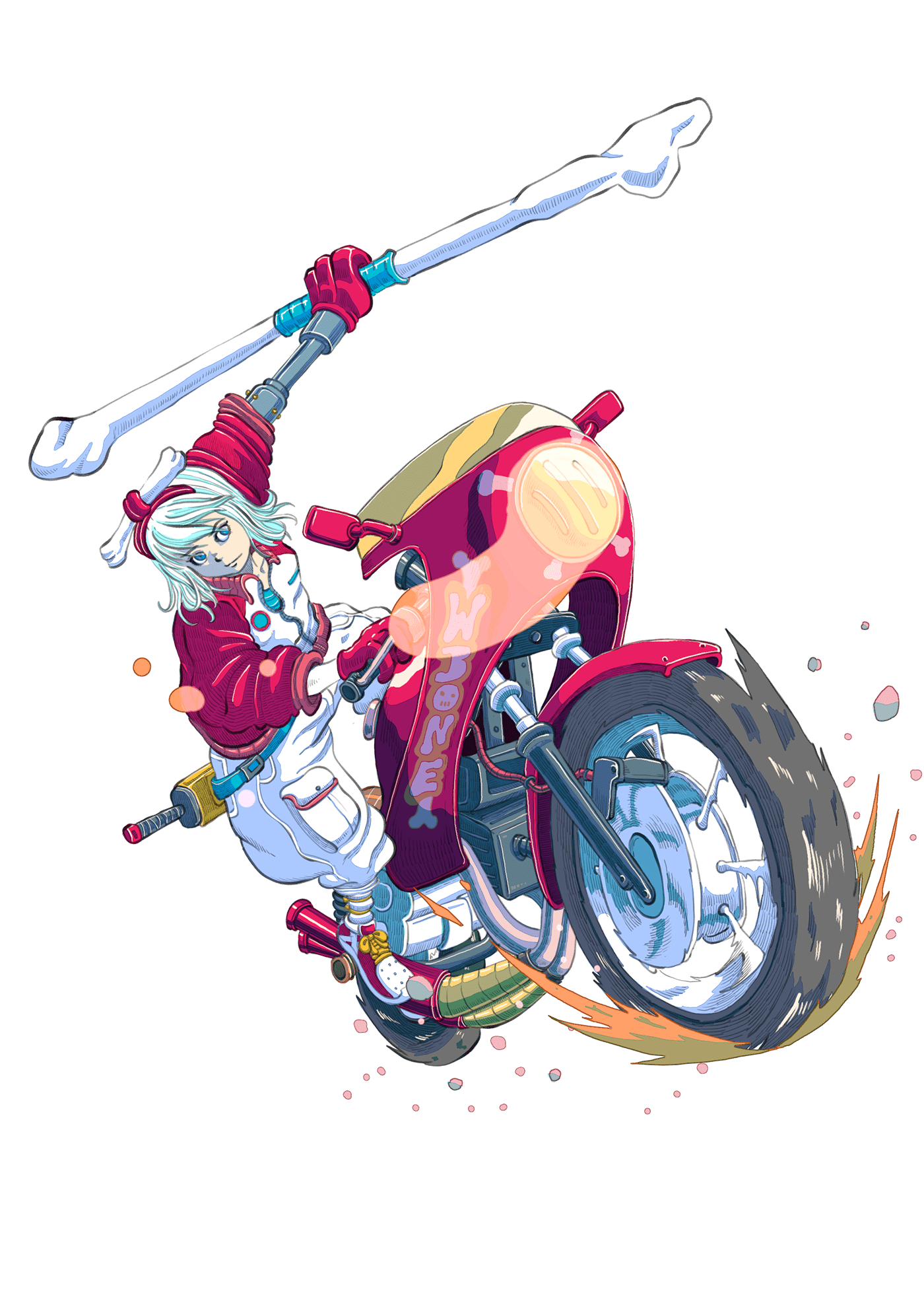 Character design  Digital Art  digital illustration Drawing  ILLUSTRATION  Journeytothewest motorcycle