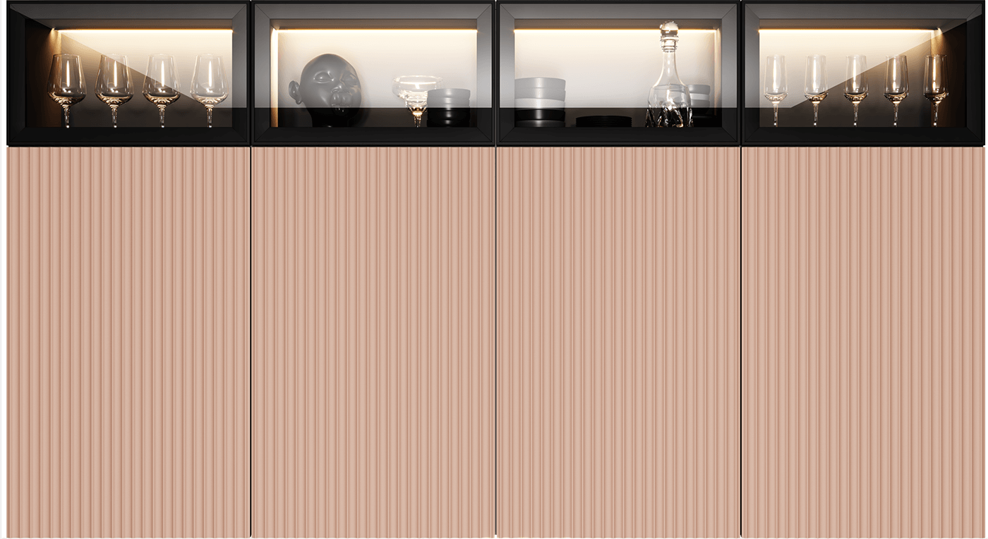 кухня визуализация kitchen Render 3ds max modern corona visualization 3D фасады
