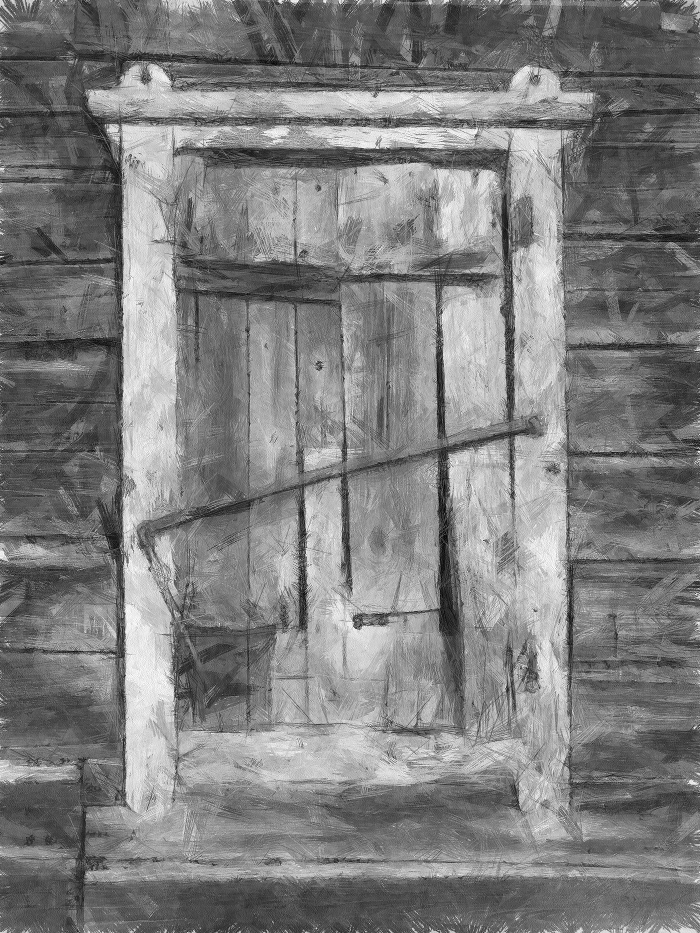 art Drawing  image impression life Old window shutters