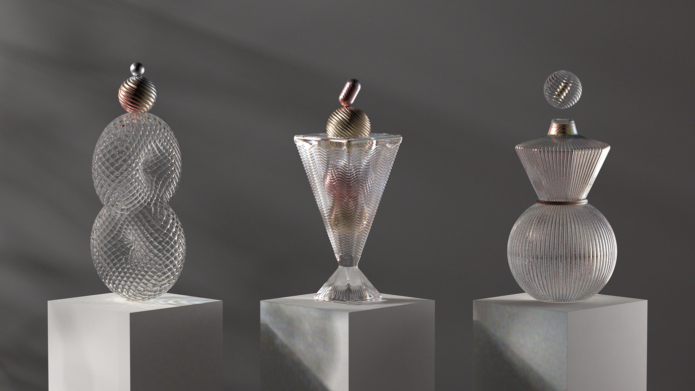 product design  glass CGI ILLUSTRATION  art direction  set design  vases