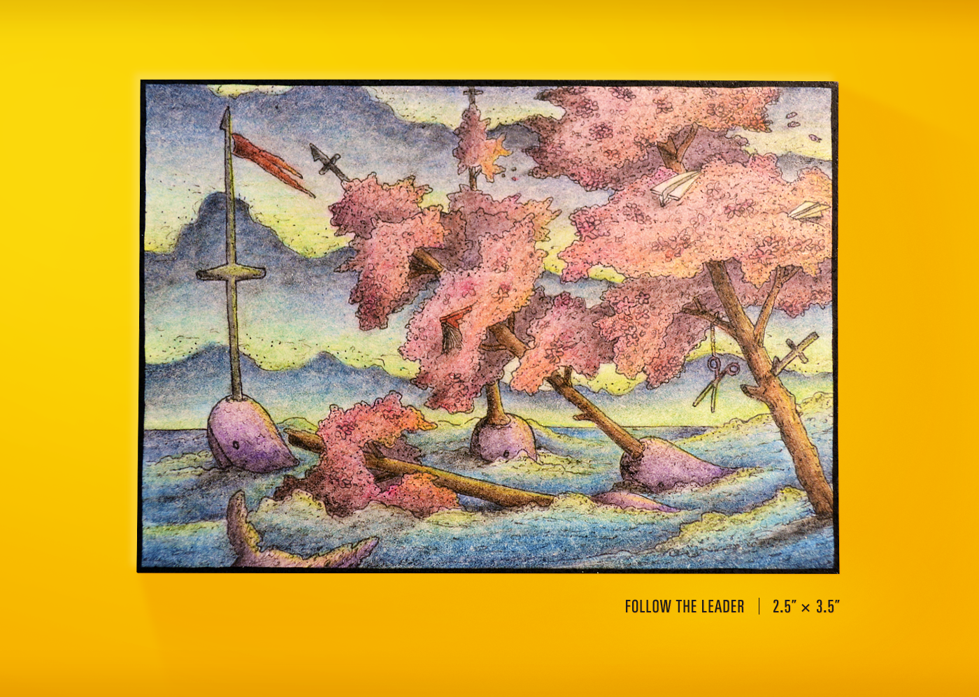 colored pencil art FINEART aceo art trading card fantasy surreal ILLUSTRATION  Drawing 