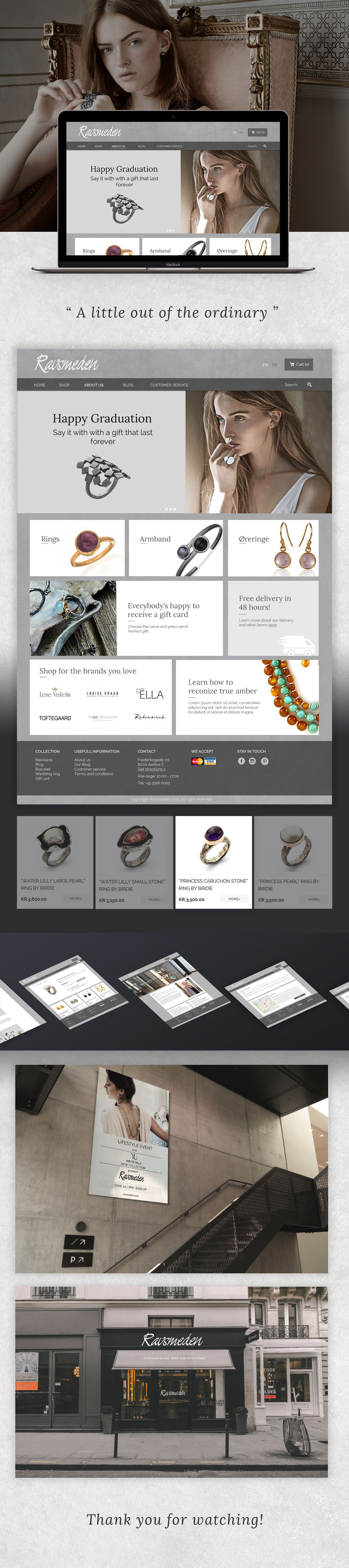 jewelry Website Responsive webshop Ecommerce minimal raw creative
