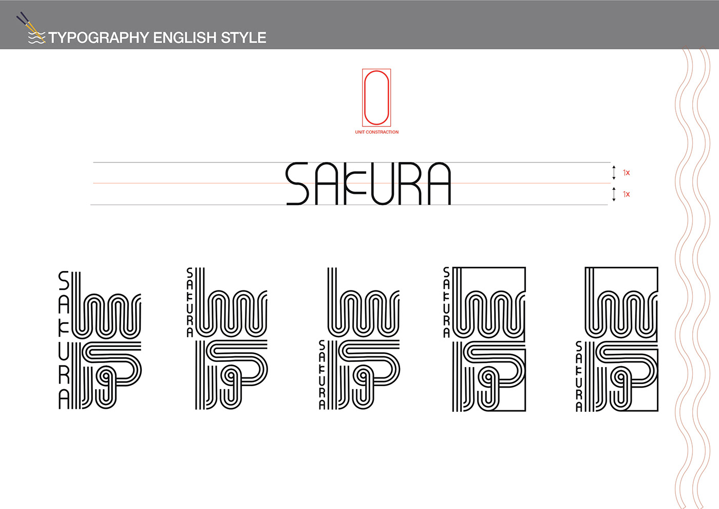 restaurant japanese design environment typography   Logotype Logo Design brand identity environmental design Wall Typography