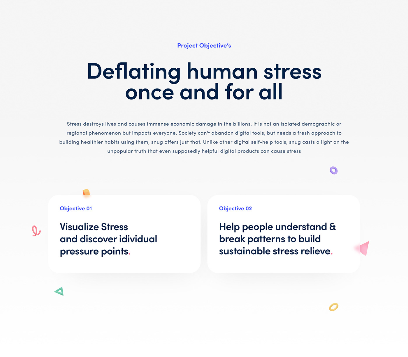 3D app concept design Health iOS Android  Playful stress UI/UX Website
