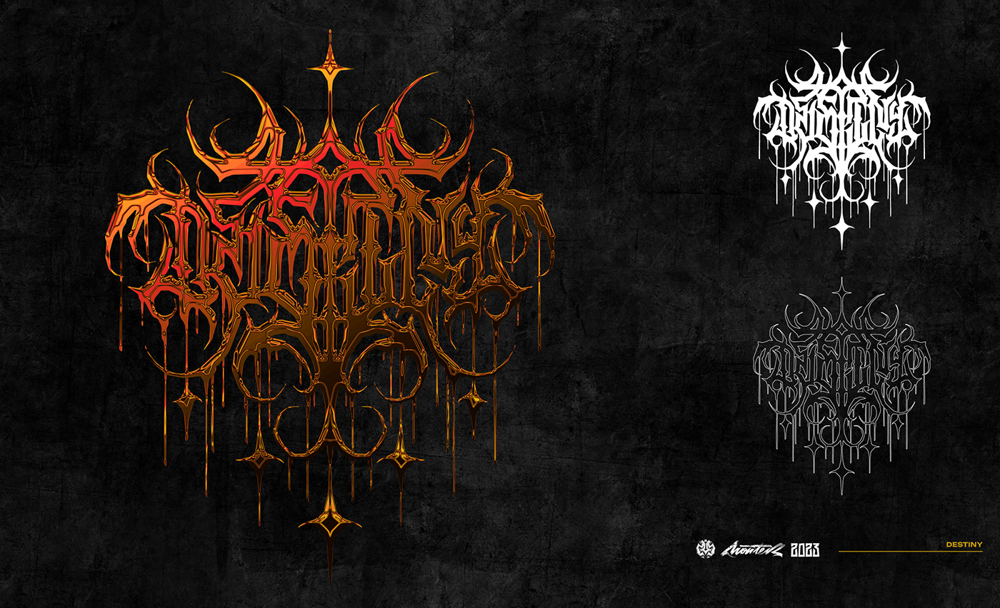 lettering metal logo dark art digital Brand Design prints gothic art