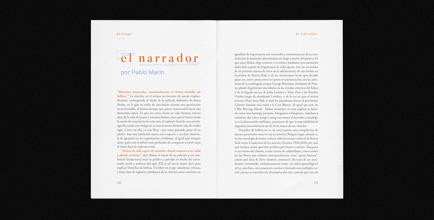design editorial typography   fadu cosgaya uba diseño gráfico libro book Jonas Mekas