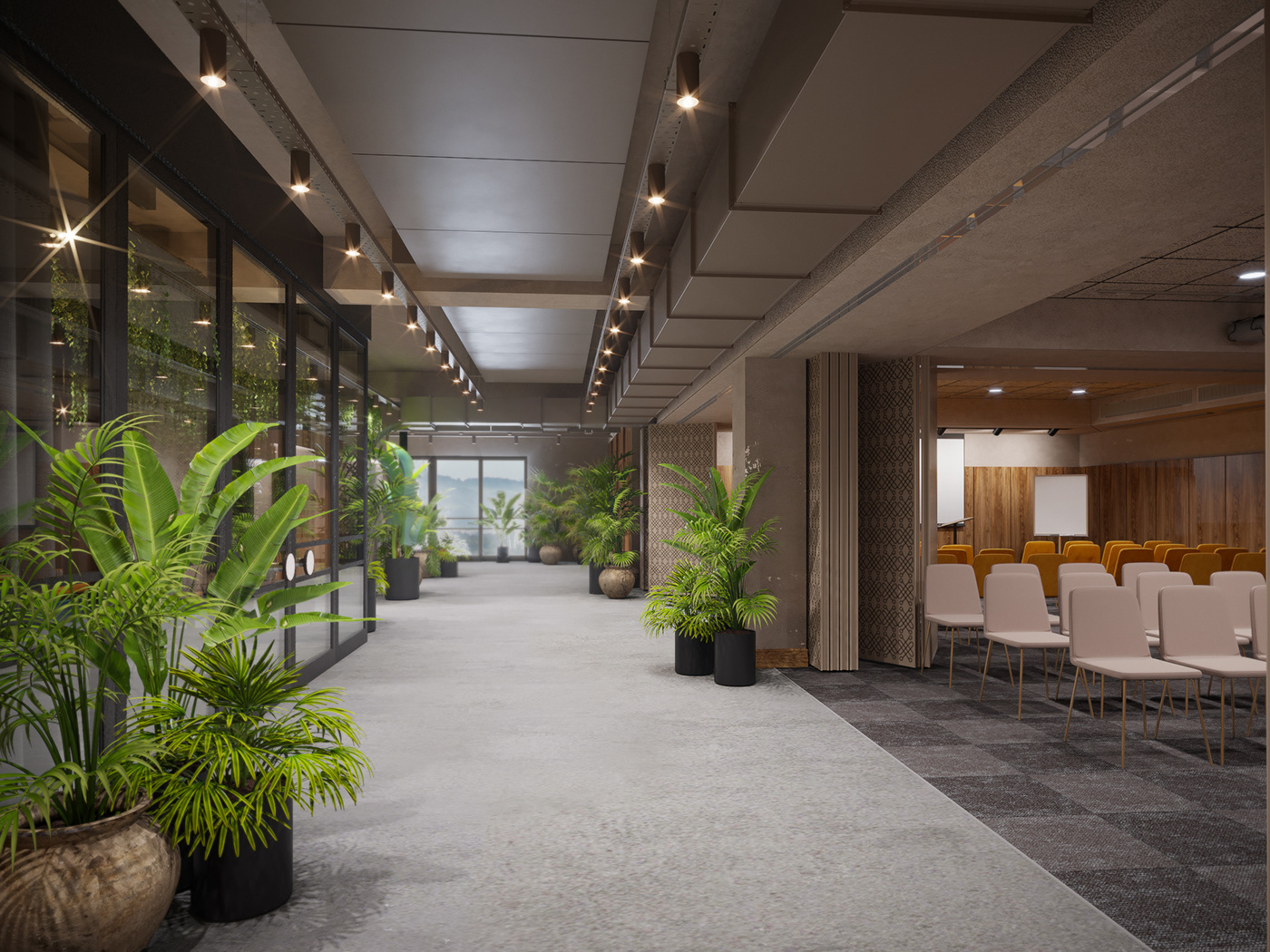 3D 3ds max conference corporate Georgia Hall interior design  Render tbilisi visualization
