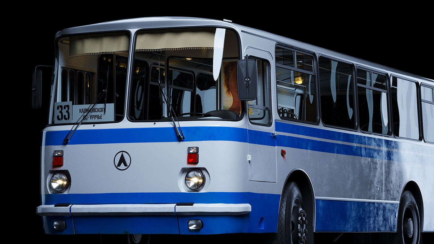 Лаз 3д модель Лаз 695 3D model automotive   bus transportation Vehicle автобус 3д визуализация