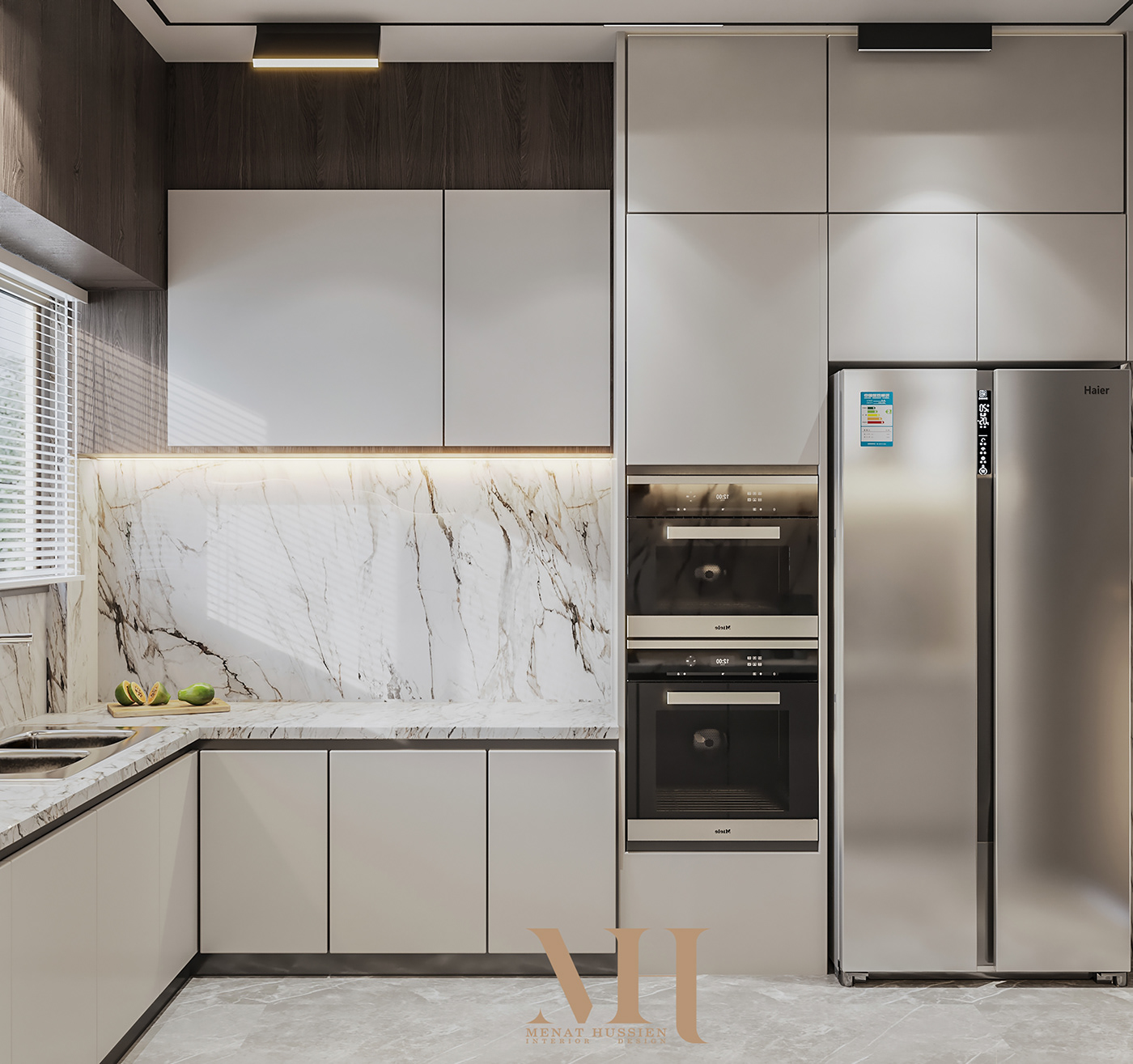 3D architecture decor design home Interior kitchen modern visualization vray