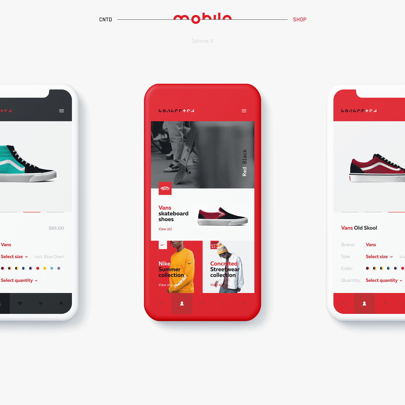 web designe UI skate streetwear Vans Nike adidas asos fila e-commerce