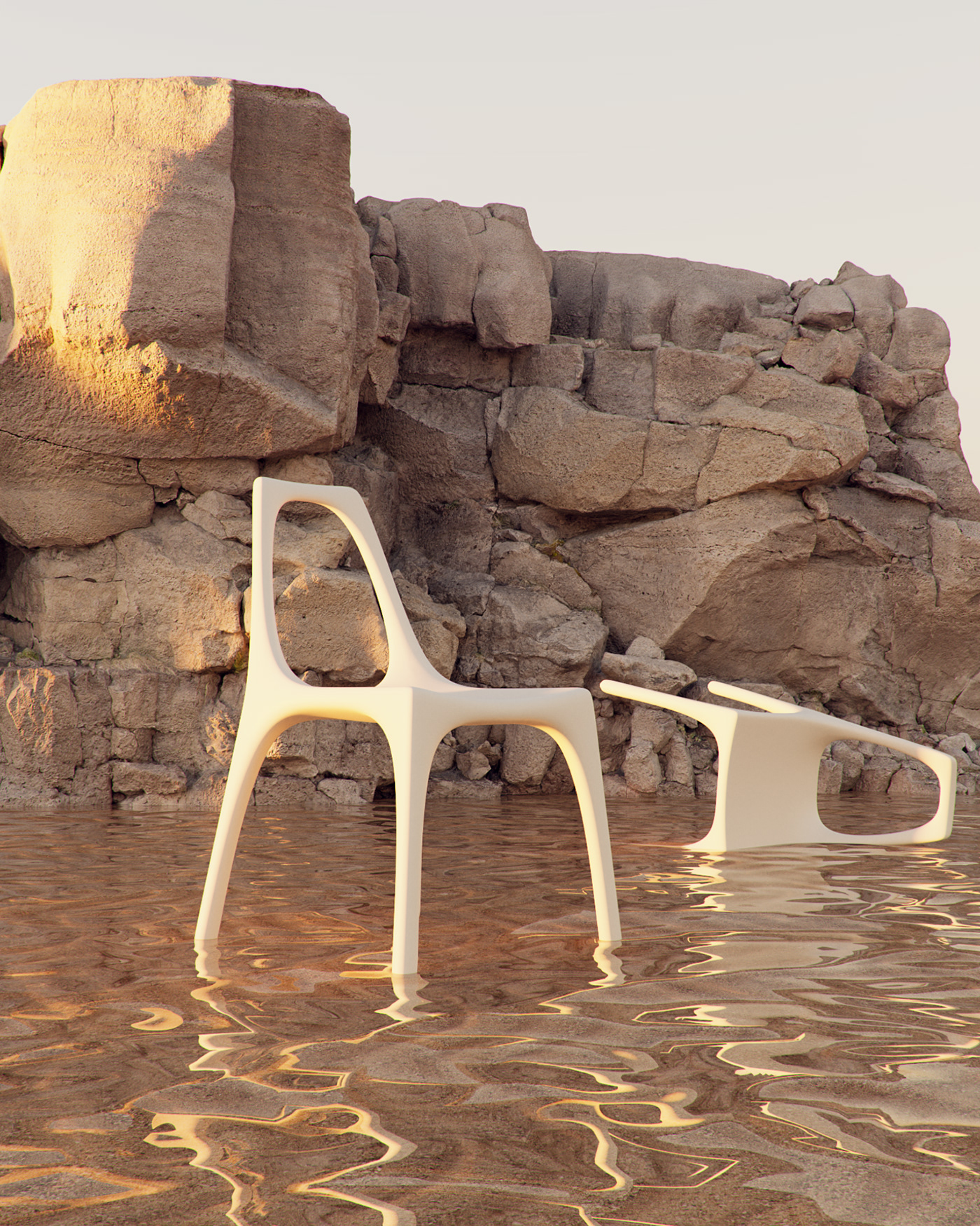 3D chair design details furniture object polypropylene product set design  visual