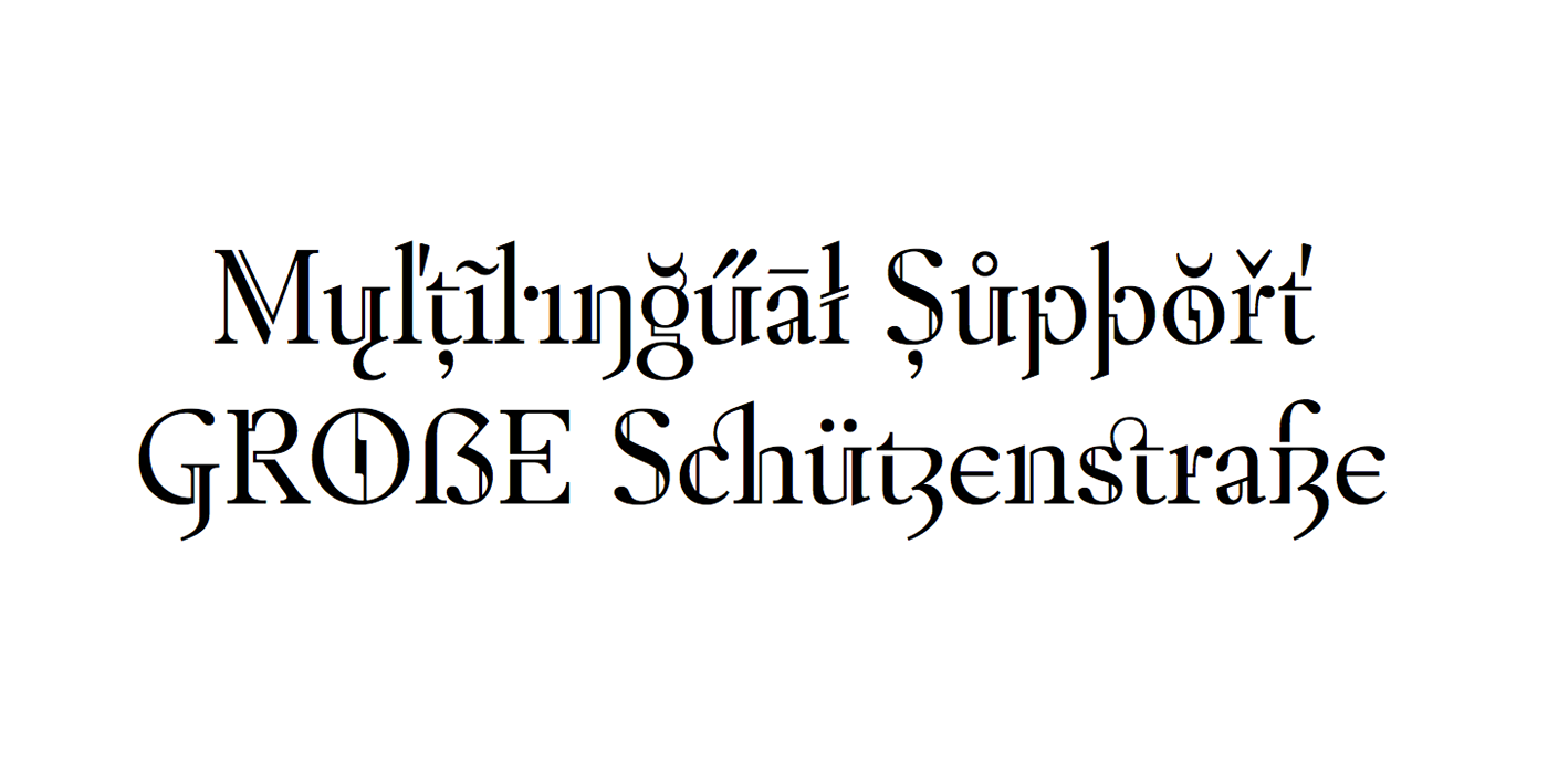  blackletter Humanist serif STEAMPUNK geek technical Display font Opentype  ligatures alternates Original Typeface