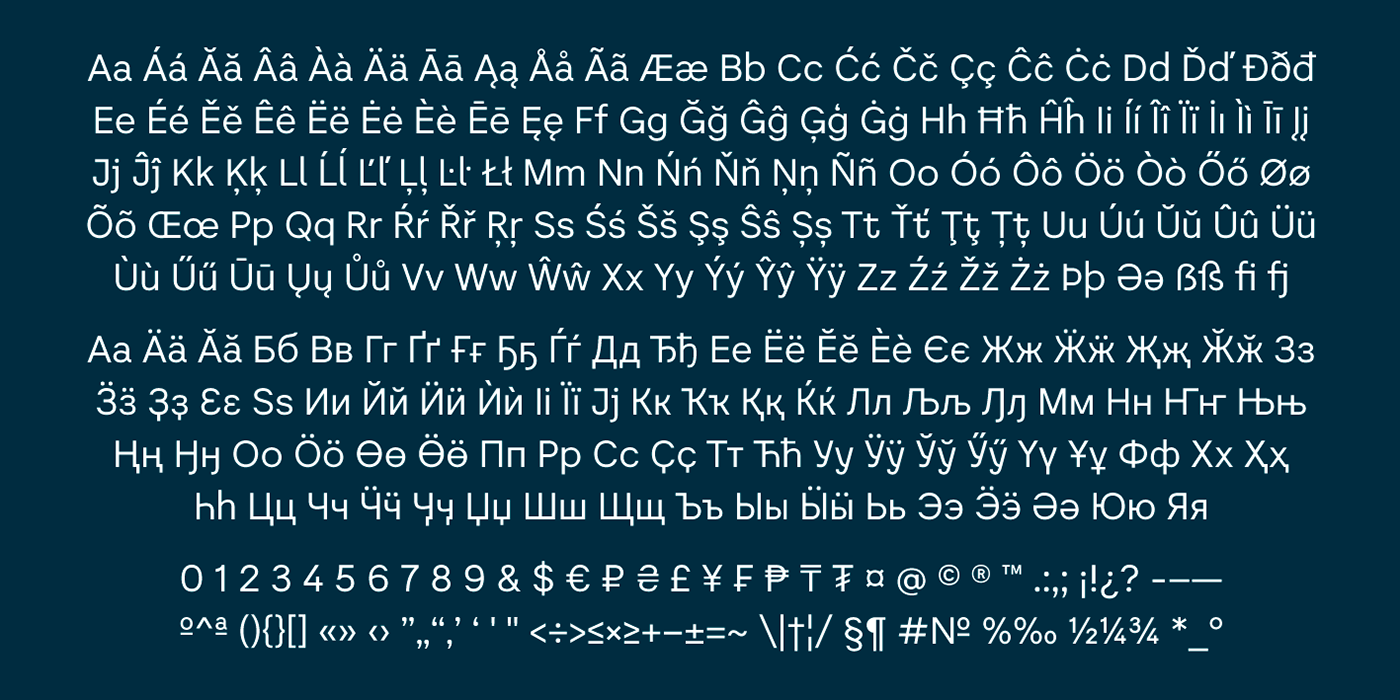 font Typeface sans serif Latin Cyrillic grotesk Opentype logo multilingual