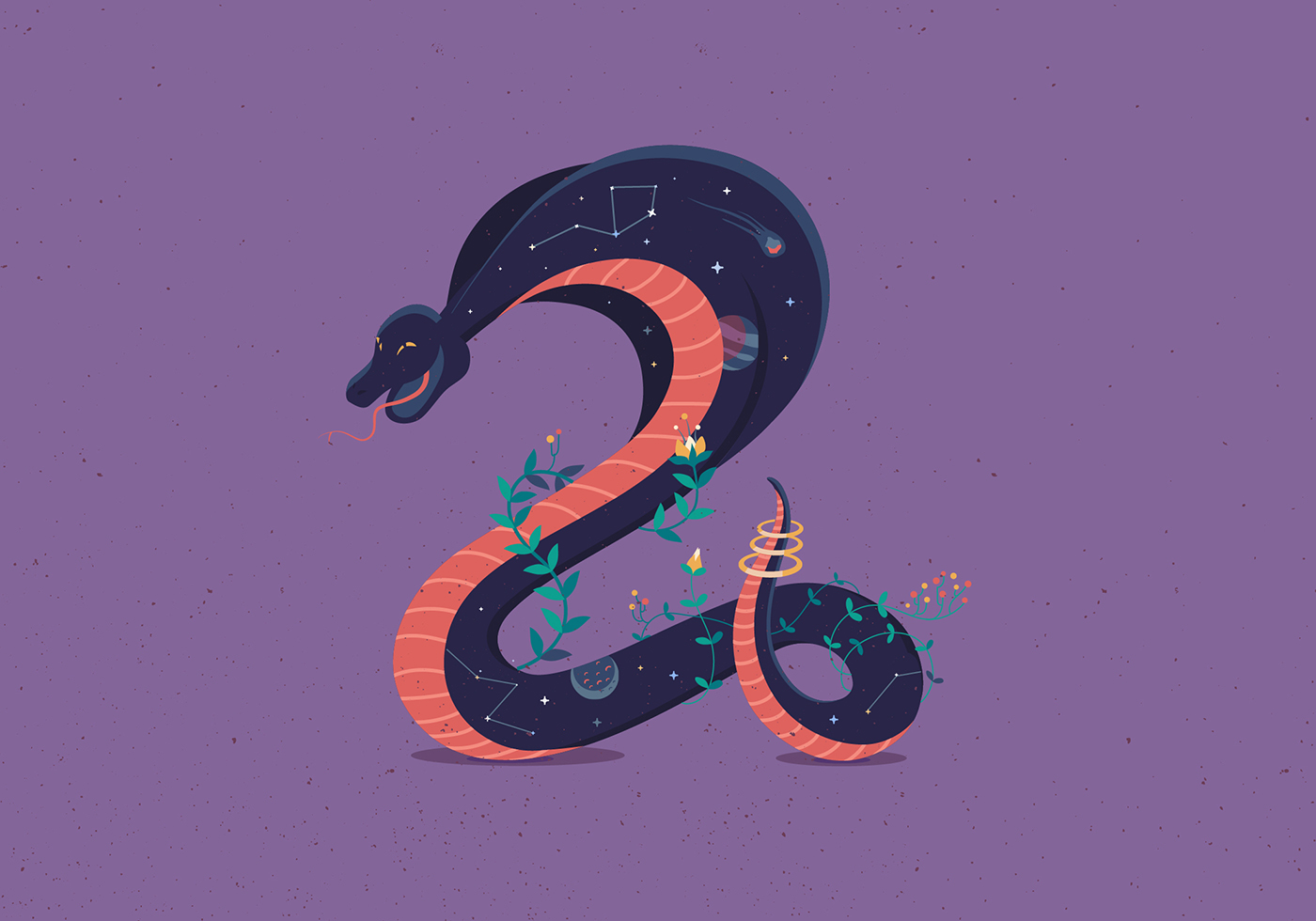 vector vectors flat design Space  galaxy surreal Planets fantasy FOX lettering number numbers 36days 36daysoftype