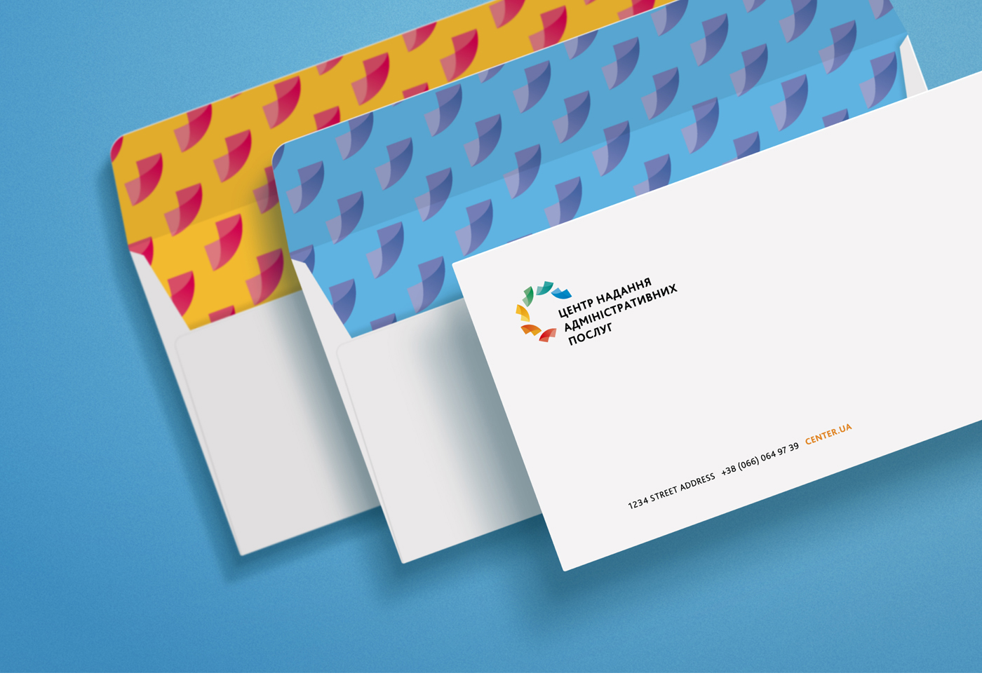 logo identity administrative services center brand business card ukraine