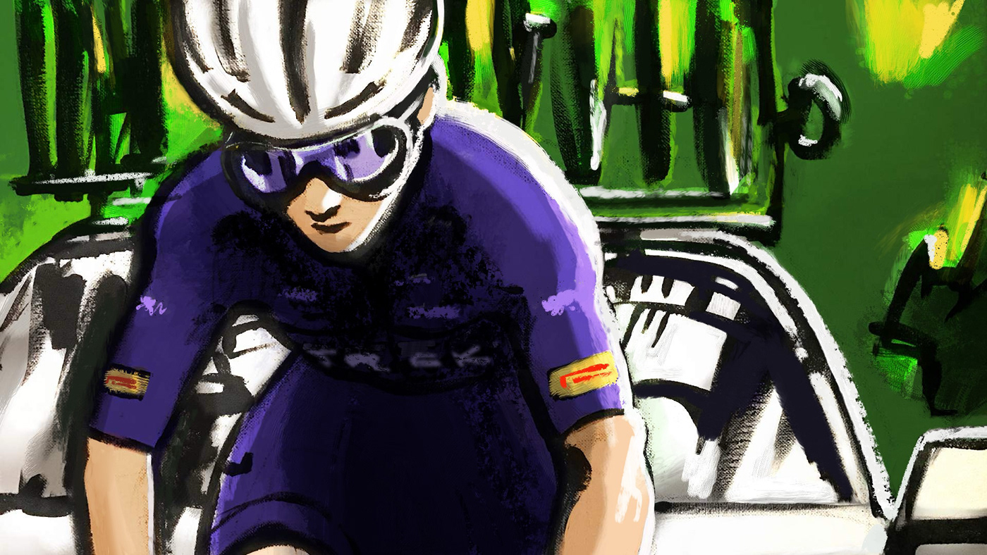 painting   Digital Art  Cycling Bicycle Bike ILLUSTRATION  Procreate