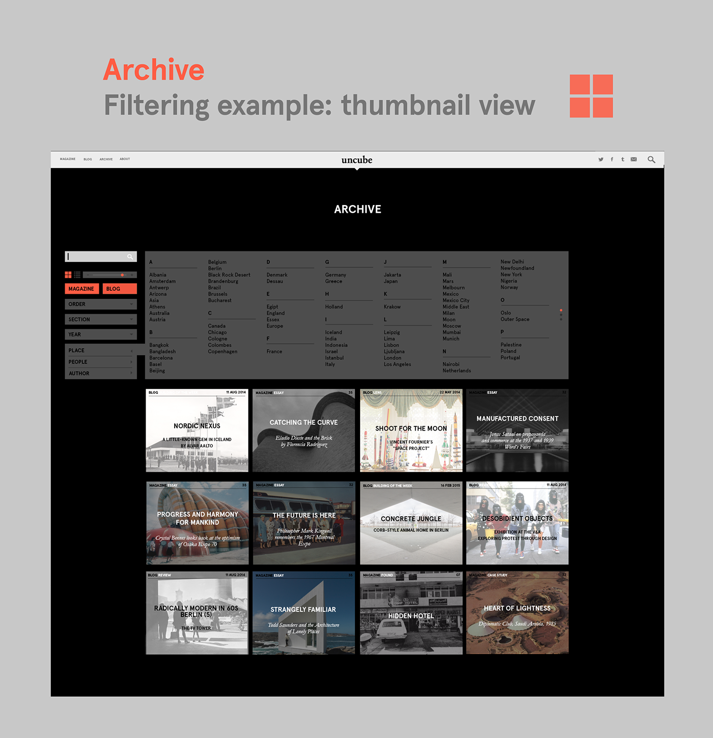 uncube magazine Blog architecture redesign