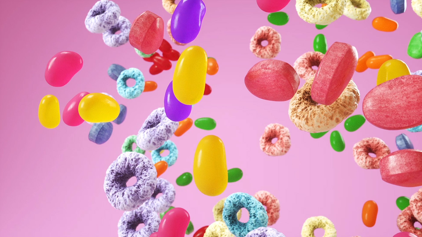 intro 3D octane cinema 4d Food  Candy color minimal