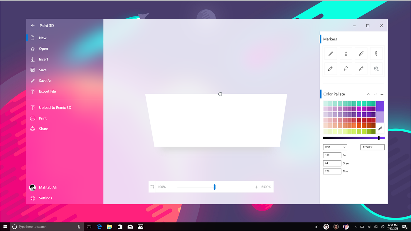 fluent design microsoft paint