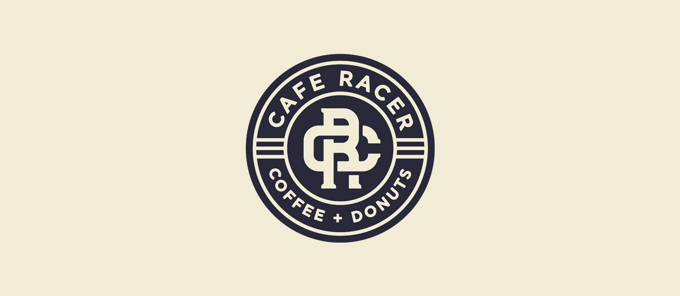 cafe racer ILLUSTRATION  branding  apparel monogram vector Character motorcycle Coffee lettering