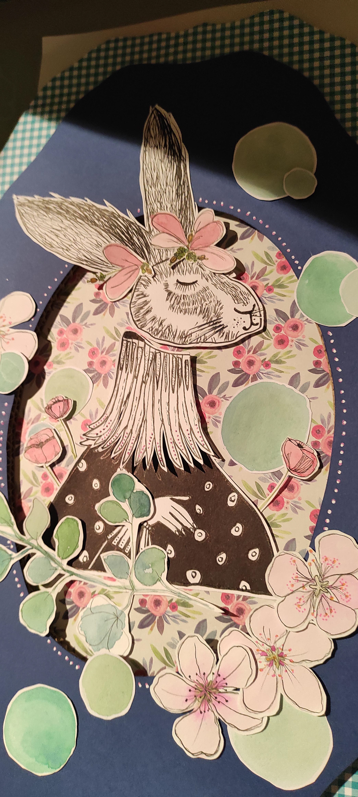 enfants dessins collage illustrations lapin feutres renard