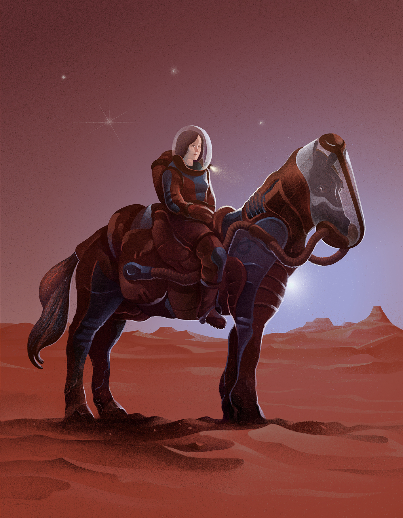 Space  mars horses animals man spacesuit space flight space travel colonization extra terrestrial science fiction future futuristic space station
