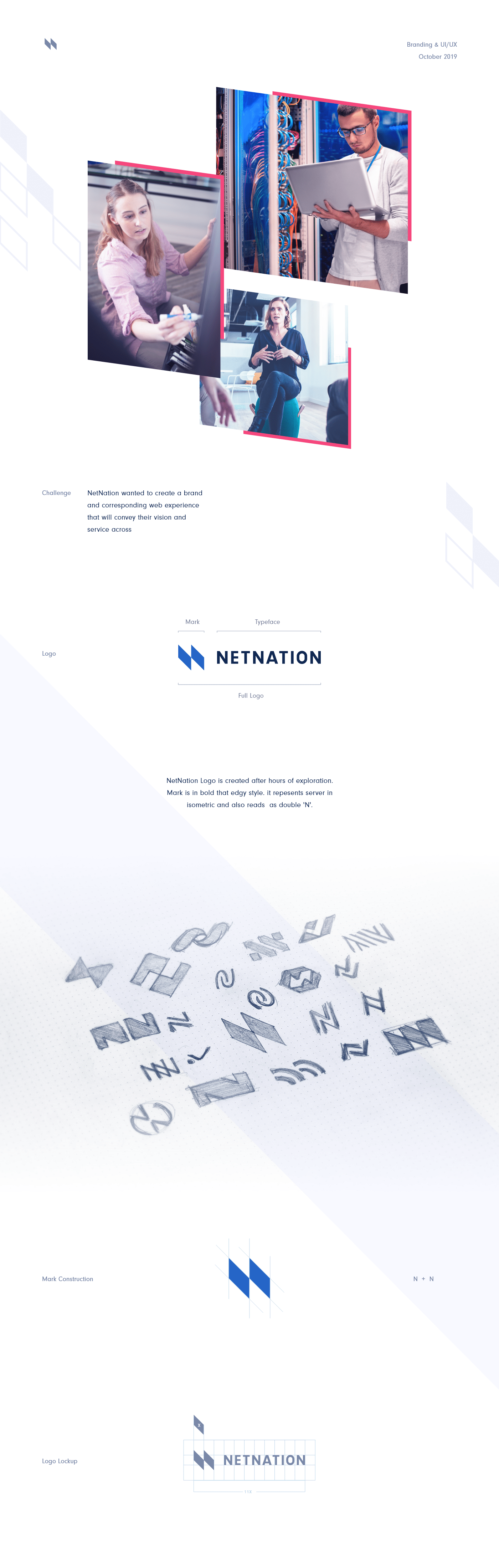 logo mark netnation ILLUSTRATION  UI ux sketch brand design branding 