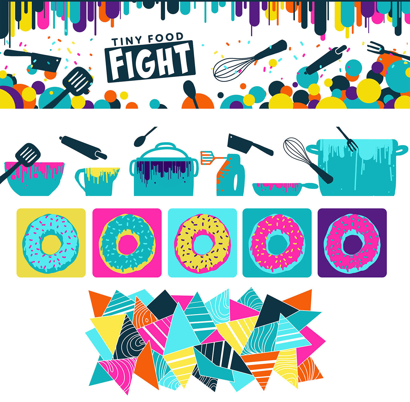 Brand Design colorist Design Consulting food network set design  tv production vector art wall art Wall Graphics