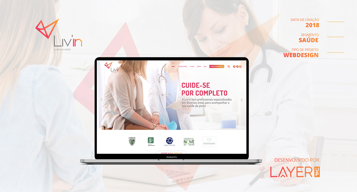clinica médica consultório desenvolvimento web layout web Liv'in medico saúde UI ux Webdesign