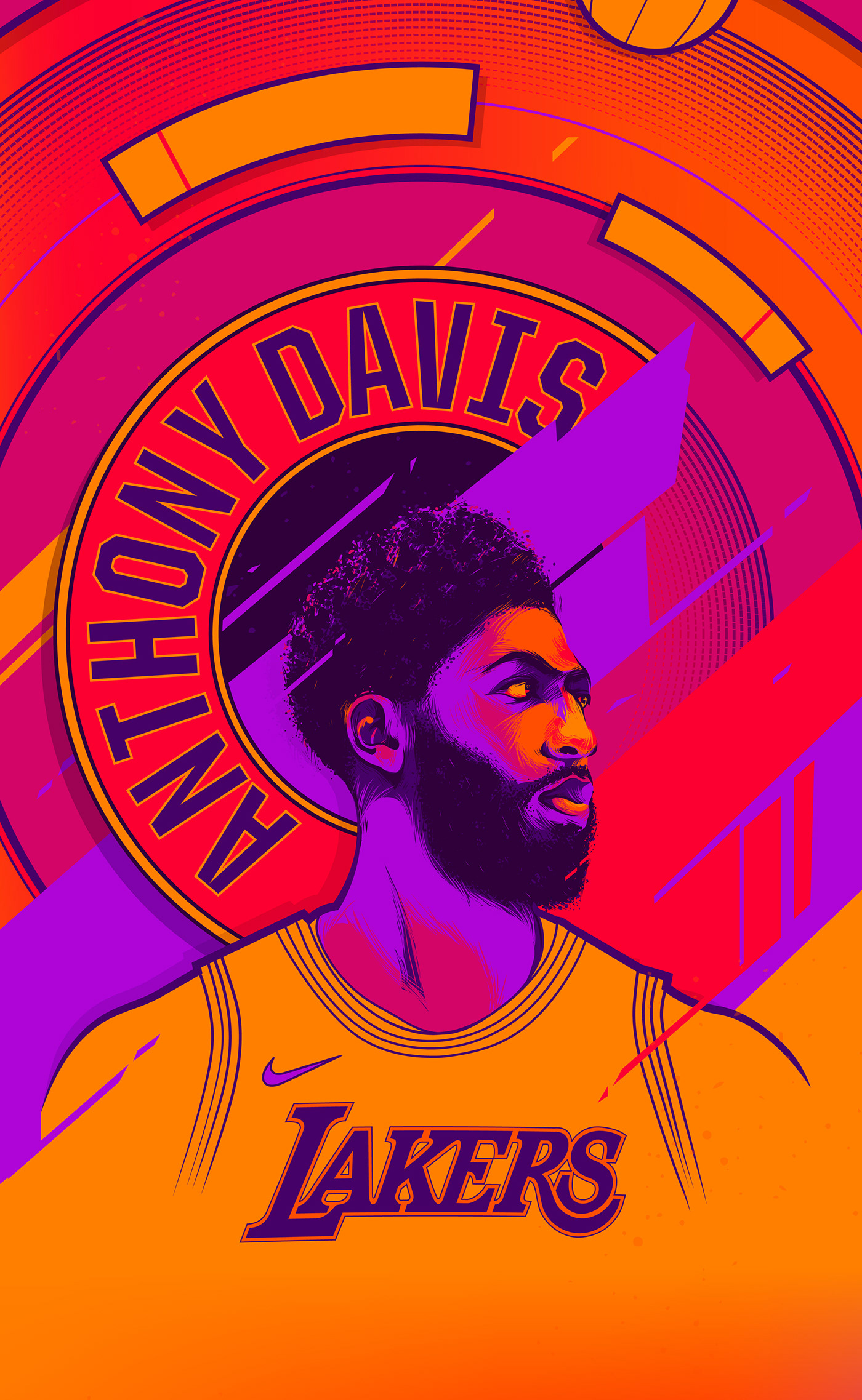 adobe fresco adobe illustrator draw Anthony Davis basketball color ILLUSTRATION  Lakers Los Angeles NBA sports