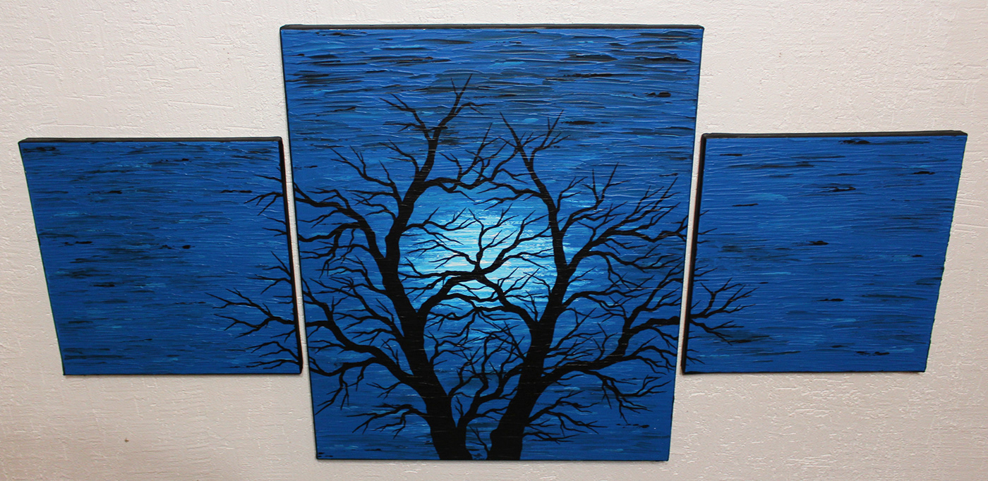 peinture painting   artwork artist Drawing  acrylic canvas Tree  Nature blue
