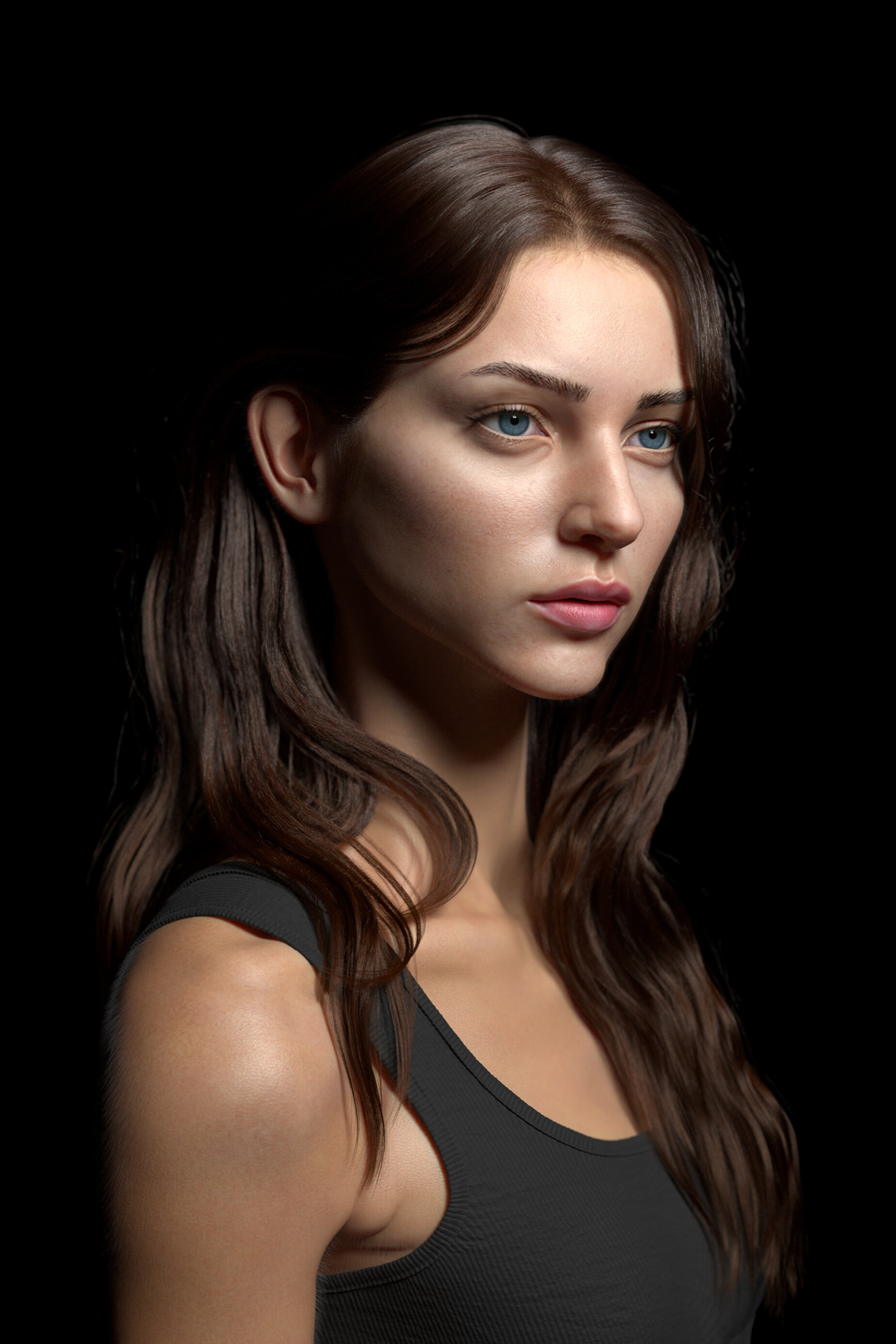 3D 3D model Character realistic hair woman