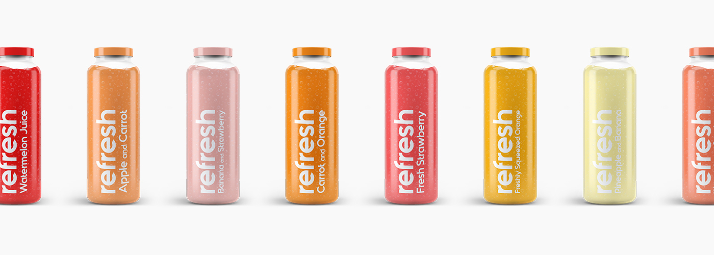 juice brand logo branding  fresh refresh packing