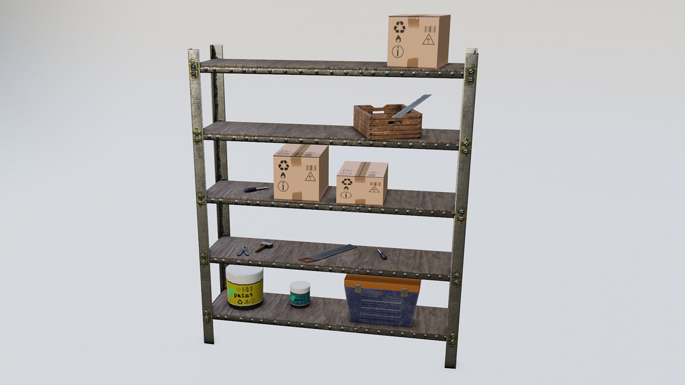 Display game rack ready shelves storage