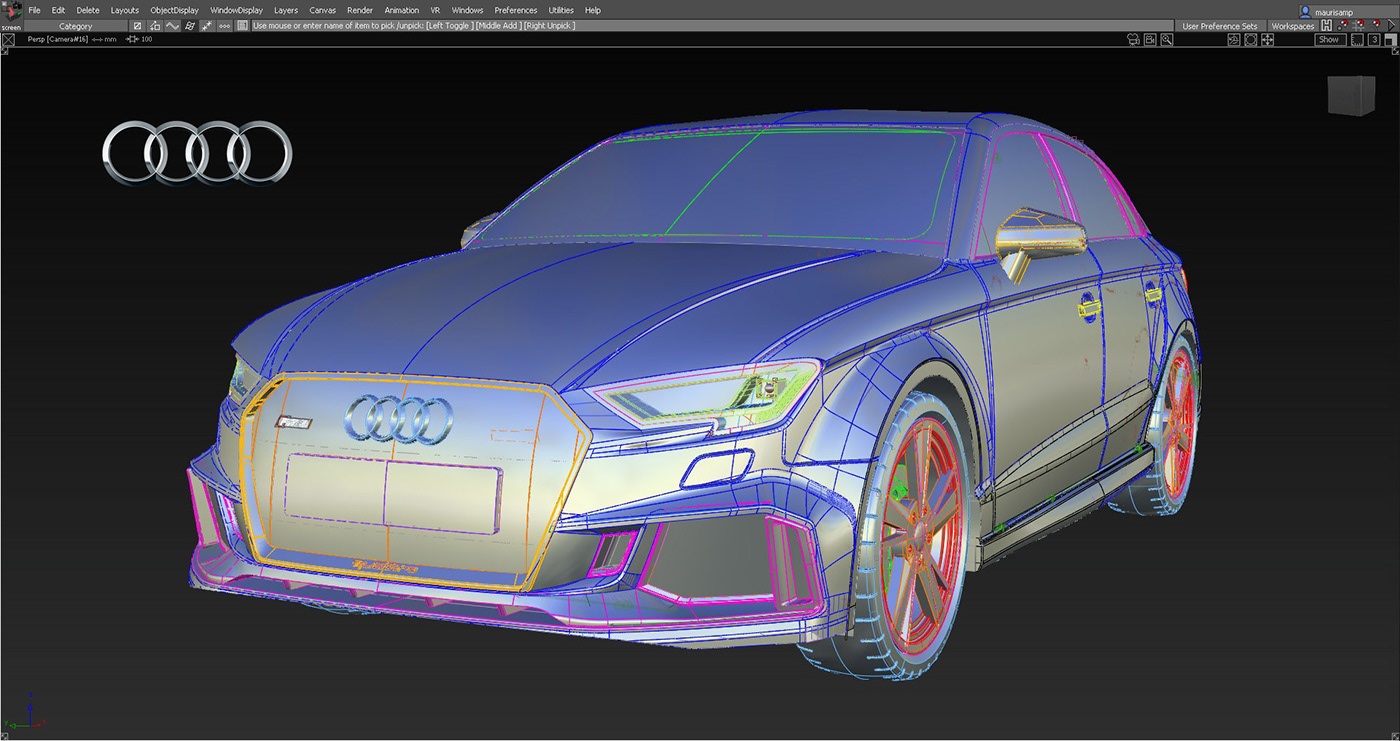 3D Alias Alias Modeling audi rs3 quattro automotive   concept designer industrial design  portfolio