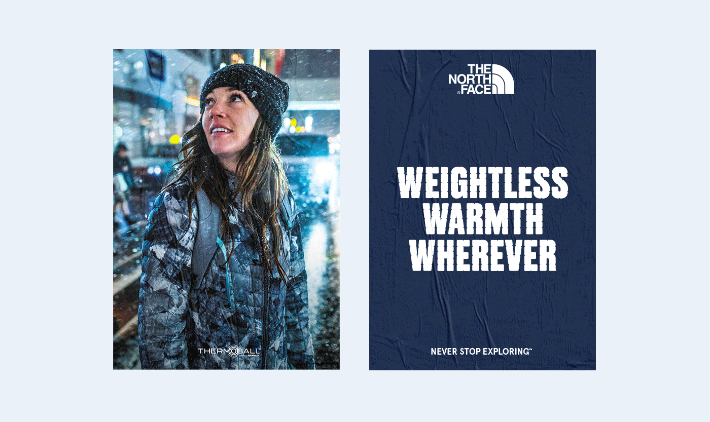 the north face Thermoball jacket font typography   graphic design  mountain Outdoor Montreal Sid Lee