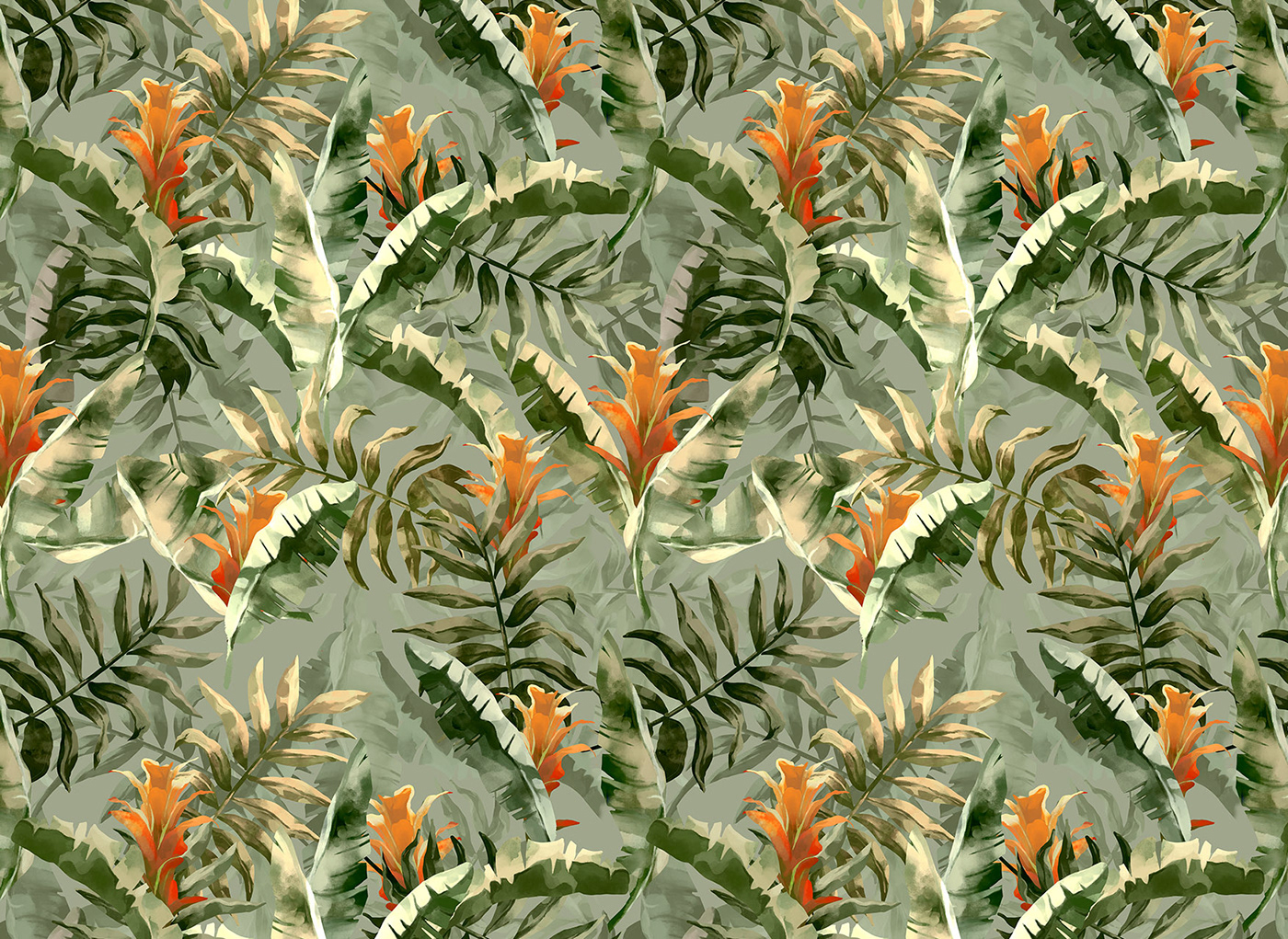 exotic Fashion  floral flower leaves pattern textile Tropical background botanical