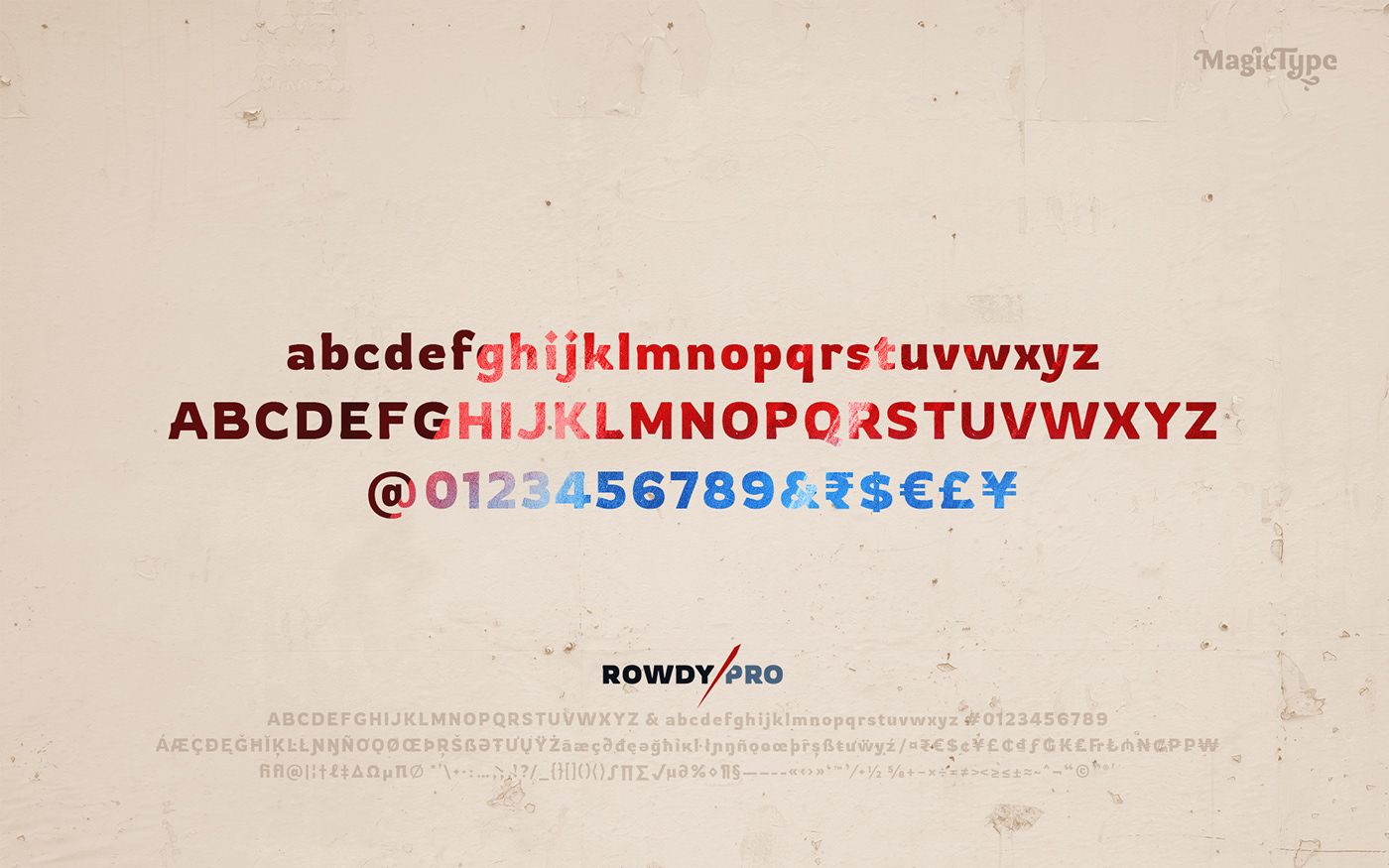rowdy Typeface Display font Latin India rough grunge Bollywood action