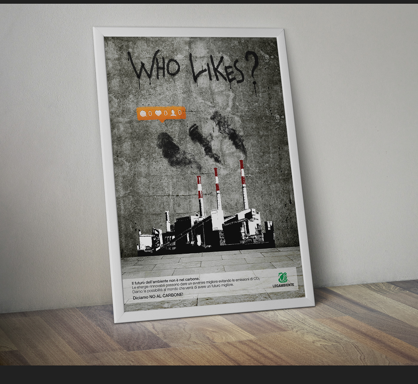 legambiente grafica campagna pubblicitaria arte carbone poster banksy spotschoolaward art Spot