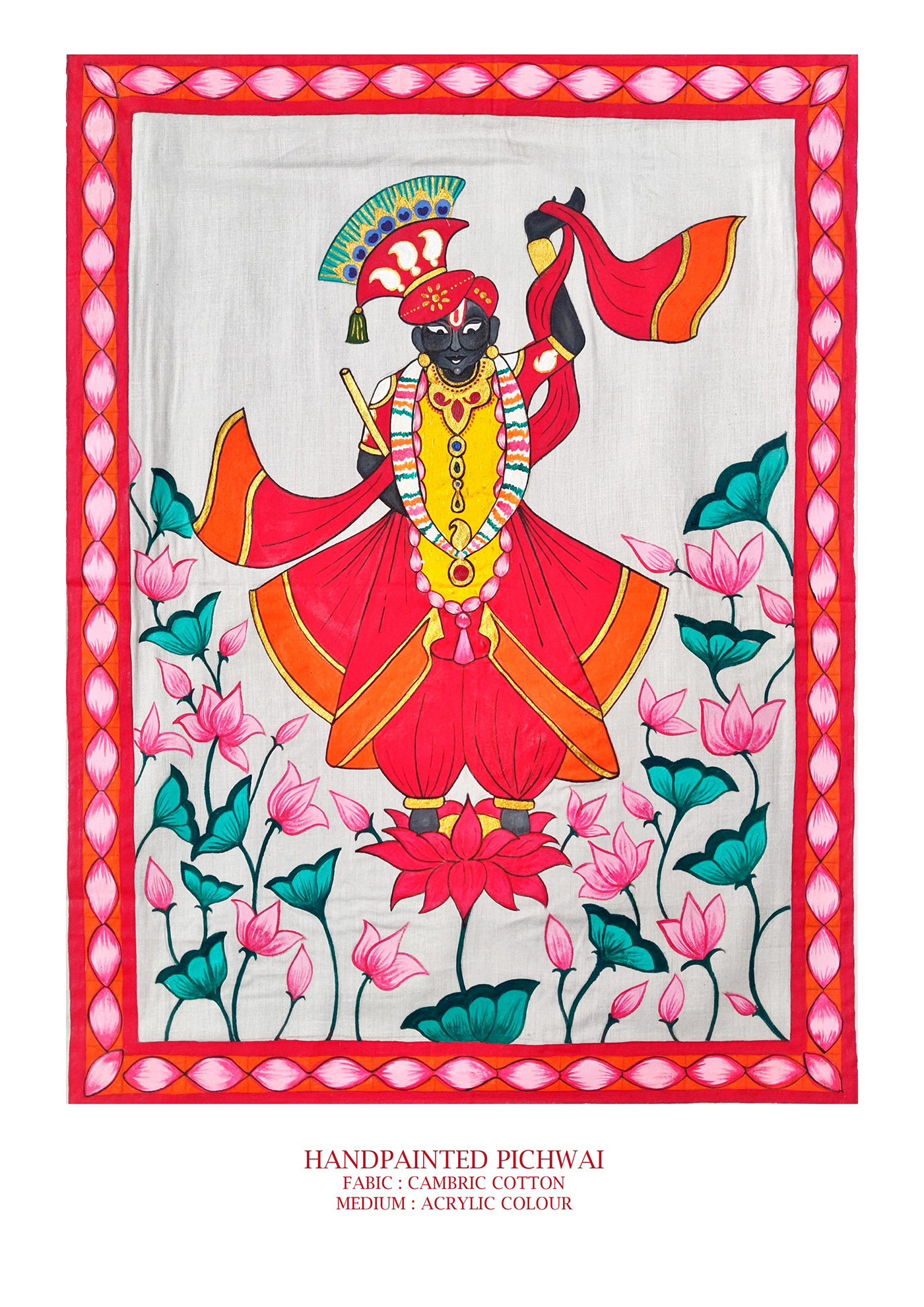 acrylic handpainted Indian art Natural Dye surface design textile art textile craft textile design  Textiles