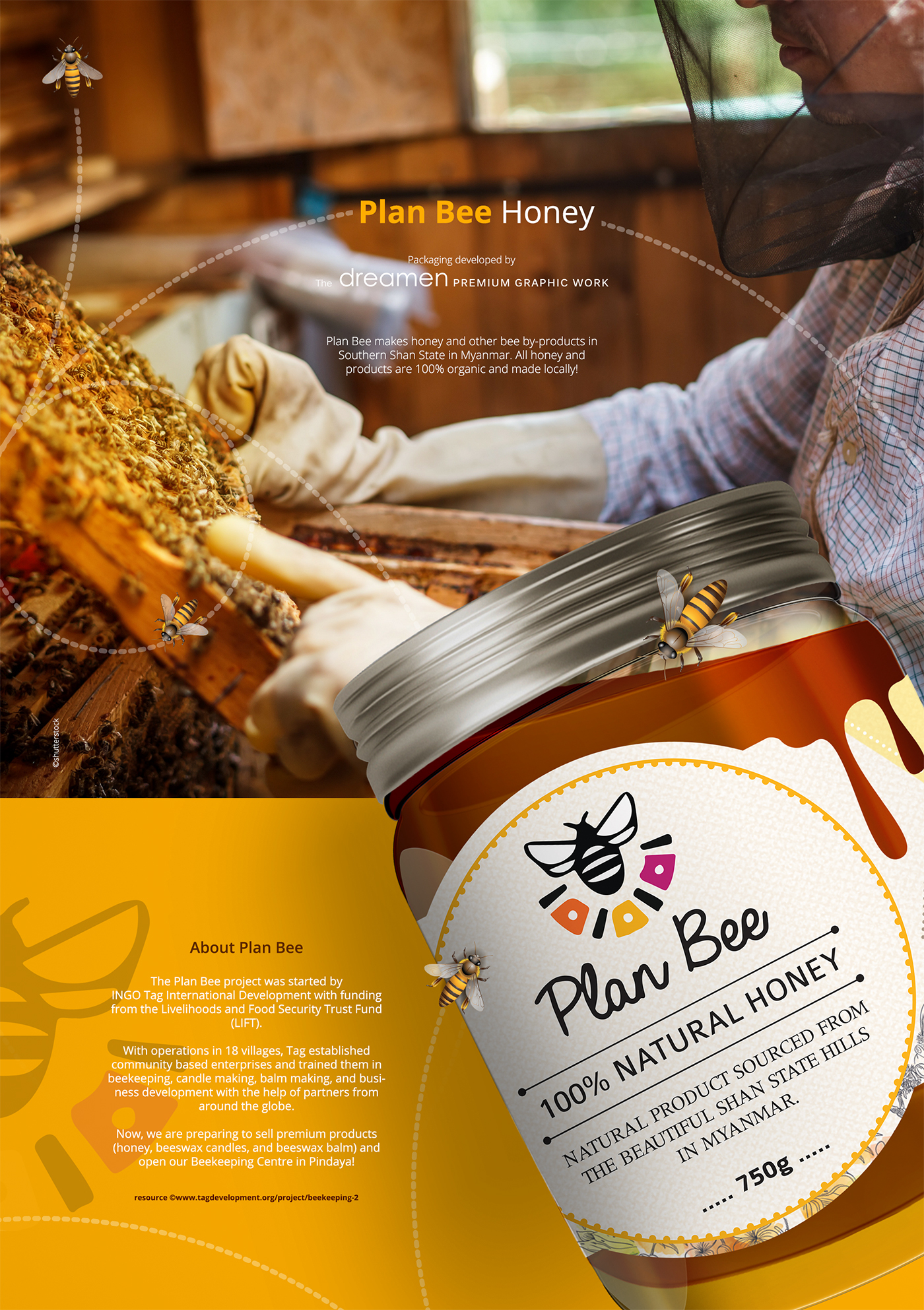 yangon myanmar burma Packaging Label_design NGO organic honey bee paperlabel
