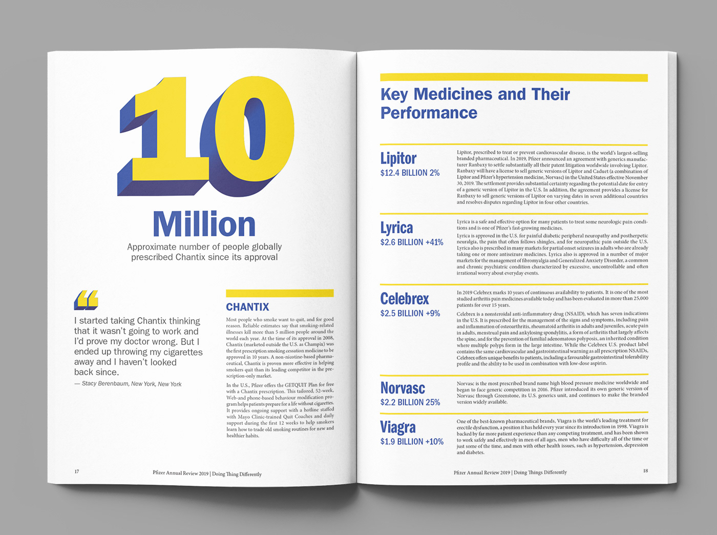 3D typography annual report editorial design  graphic design  Layout Design pfizer typography  