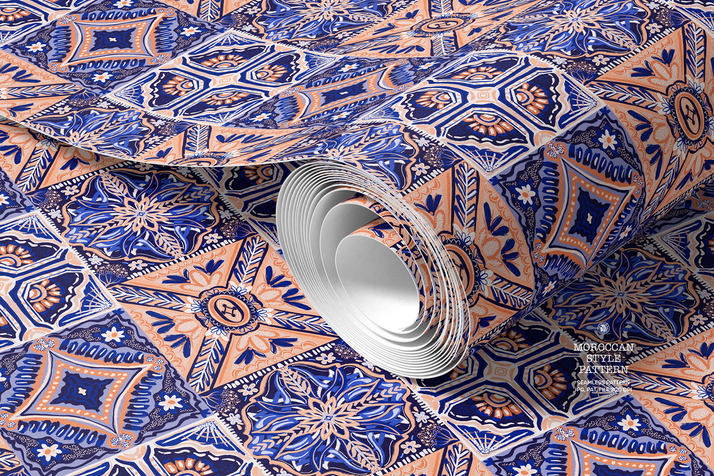 Wallpaper design Moroccan pattern seamless pattern textile design  fabric design textile