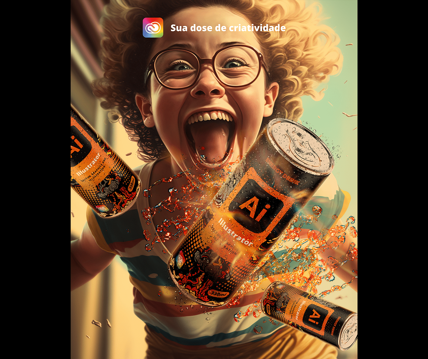 adobe ai artificial intelligence Creative Cloud drink energetic Illustrator midjourney Mockup poster