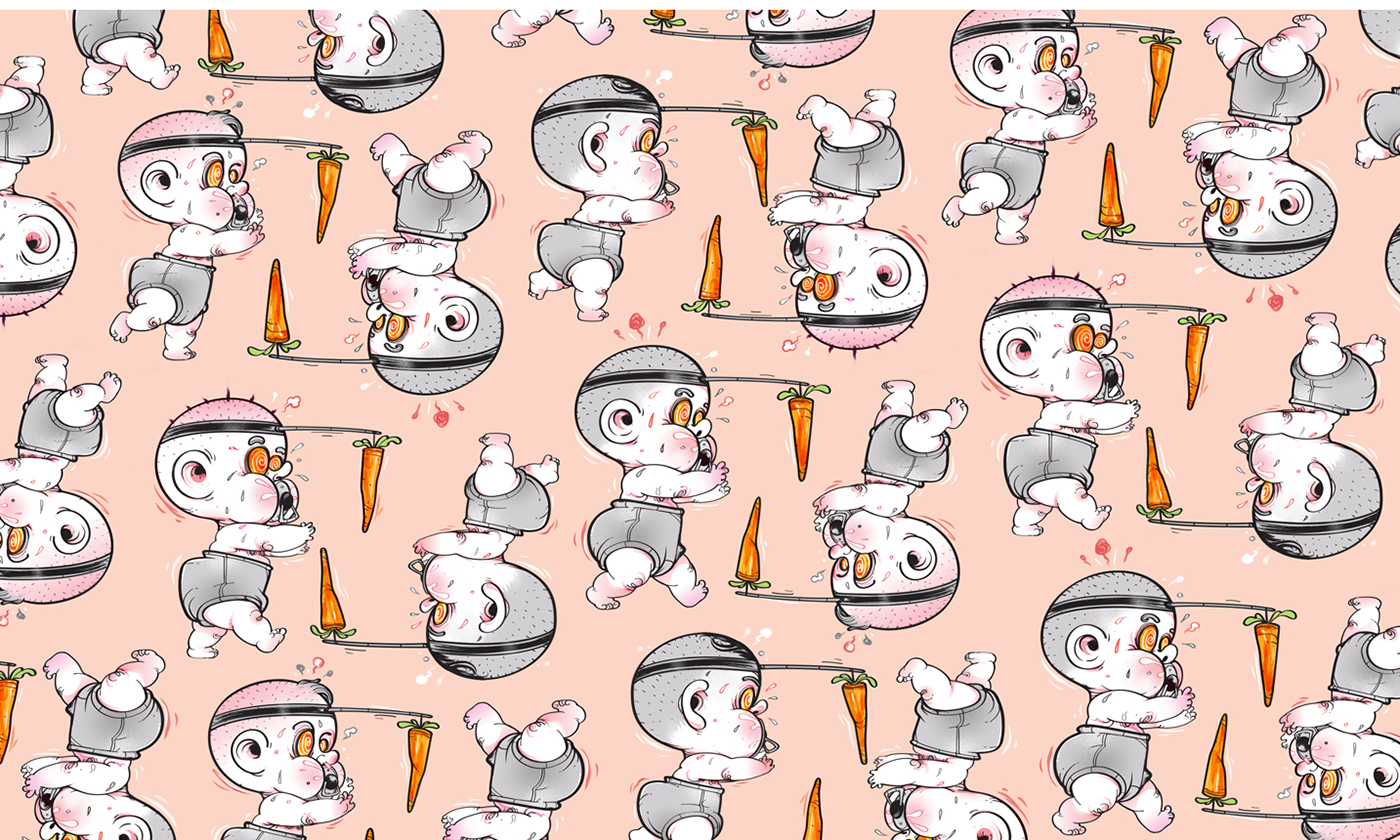 vector pattern baby carrot social commentary