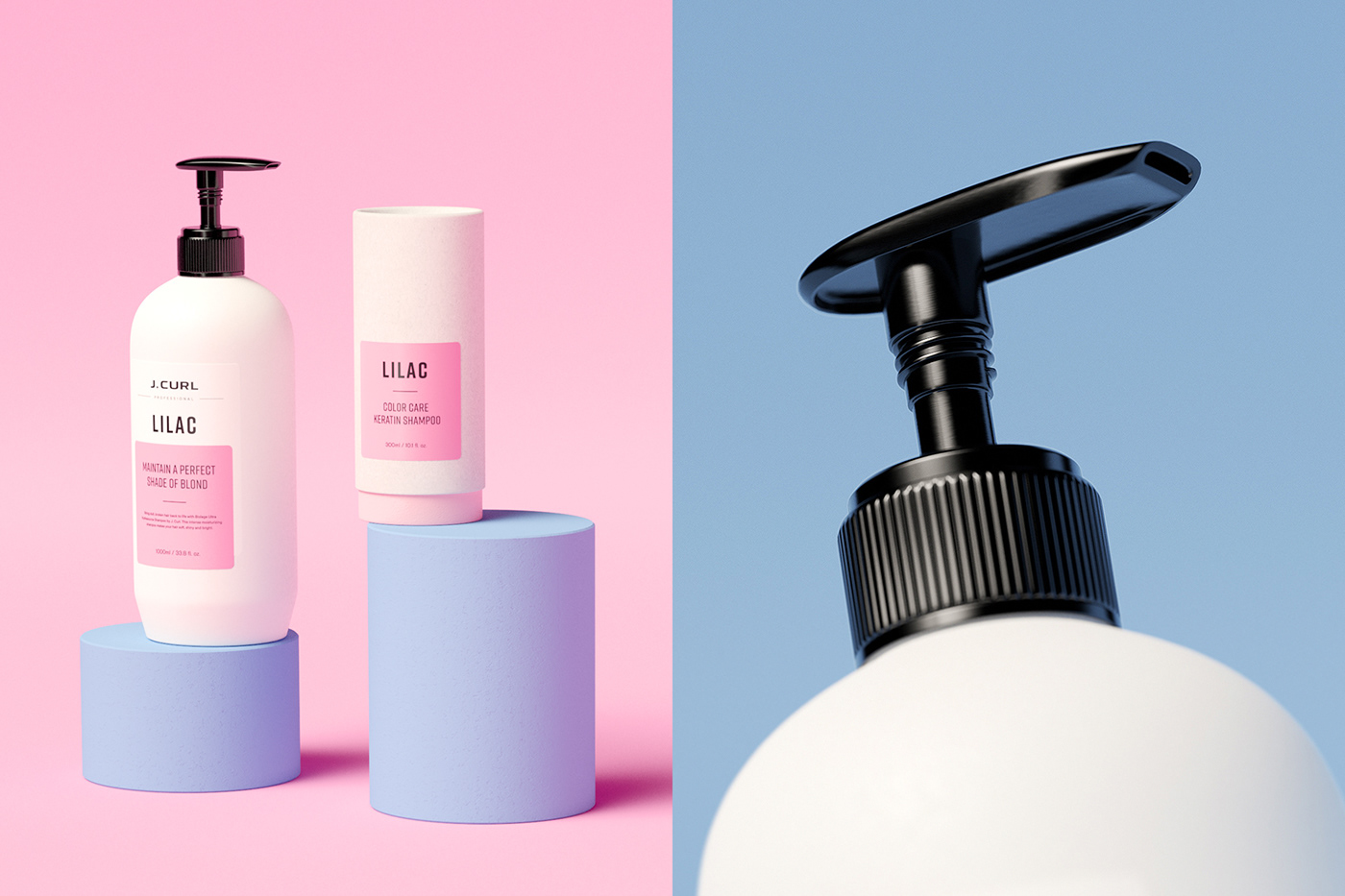 Packaging brand shampoo cosmetics branding  colors pink pastel Minimalism beauty